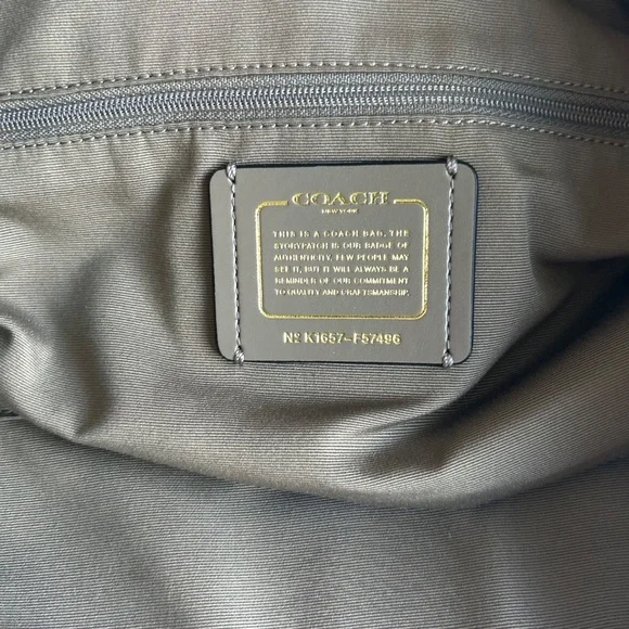 Coach Cream White Black Genuine Leather Tote - Picture 12 of 12